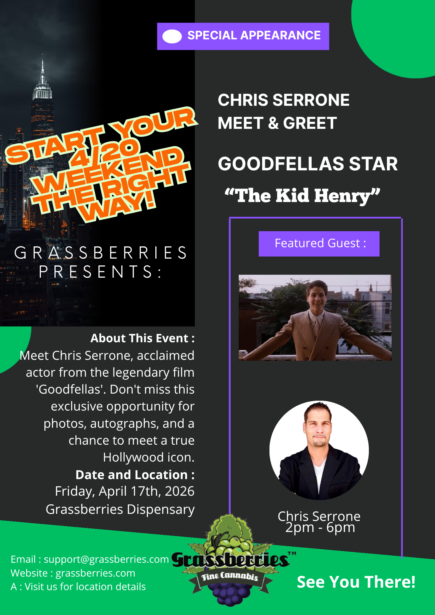 goodfellas movie star dispensary appearance